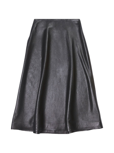 Shop Balenciaga Leather Skirt In Black