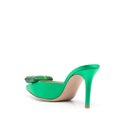 Shop Gianvito Rossi Fabric Mules In Green