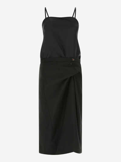 Shop Maison Margiela Silk Dress In Black