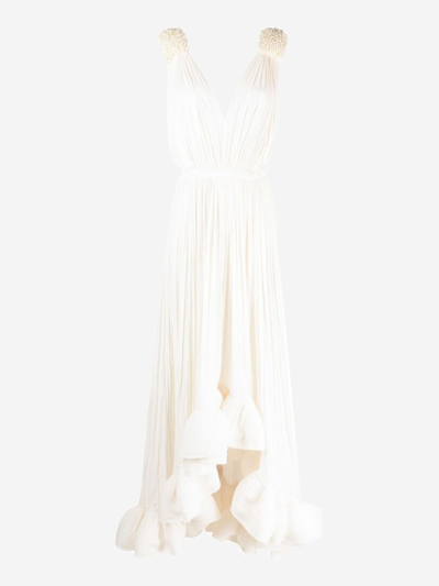 Shop Lanvin Synthetic Fibers Dress In White