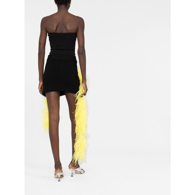 Attico Stretchy Mini-skirt With Feathers Application In Multicolor