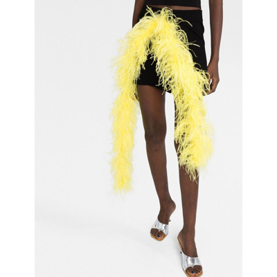 Attico Stretchy Mini-skirt With Feathers Application In Multicolor