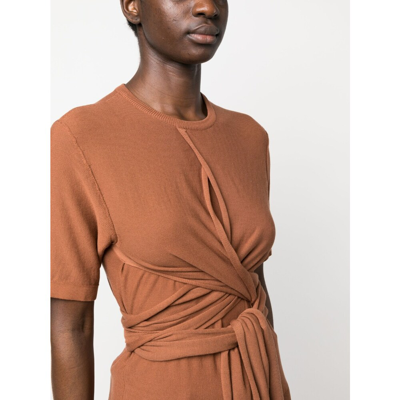 Shop Lemaire Cotton T-shirt In Brown