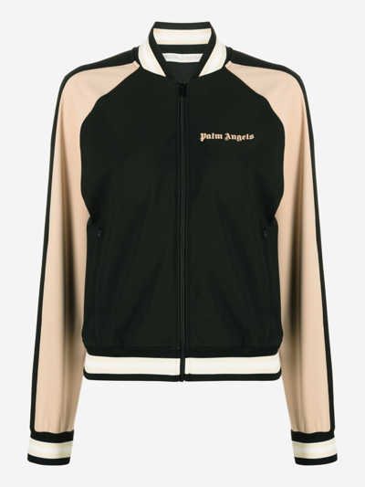 logo-print track jacket in black - Palm Angels® Official