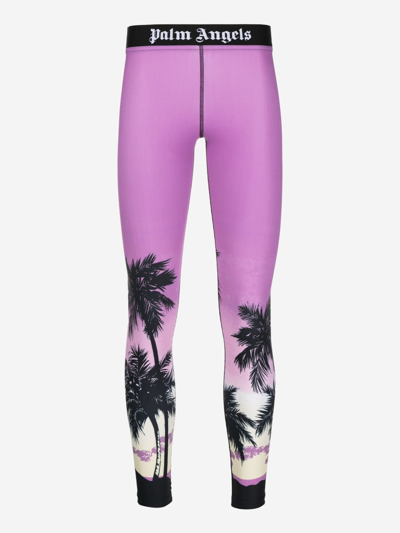 Shop Palm Angels Synthetic Fibers Trousers In Purple