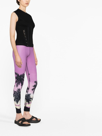 Shop Palm Angels Synthetic Fibers Trousers In Purple
