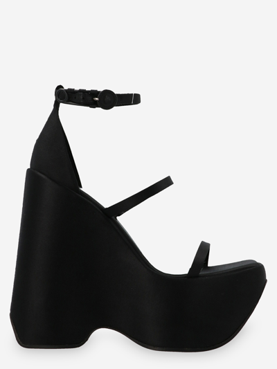 Shop Versace Synthetic Fibers Sandals In Black