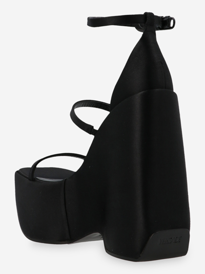 Shop Versace Synthetic Fibers Sandals In Black