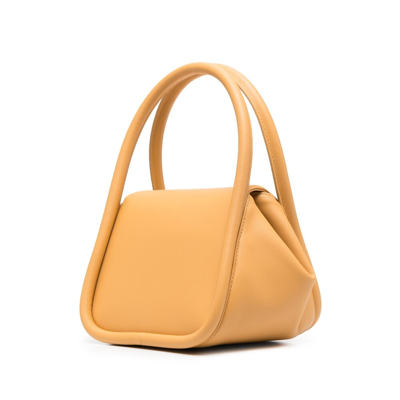 Shop Gu_de Leather Tote Bag In Yellow