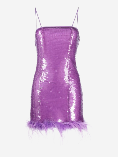 Shop Giuseppe Di Morabito Leather Dress In Purple