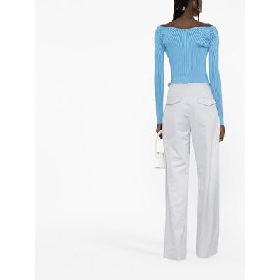 Shop Jacquemus Synthetic Fibers Knitwear In Blue
