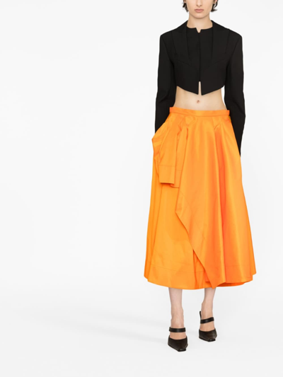 Shop Alexander Mcqueen Synthetic Fibers Skirt In Orange