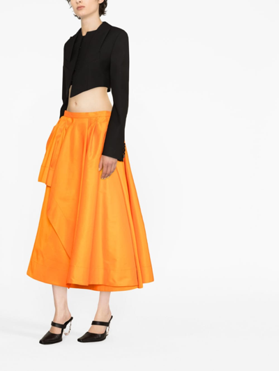 Shop Alexander Mcqueen Synthetic Fibers Skirt In Orange