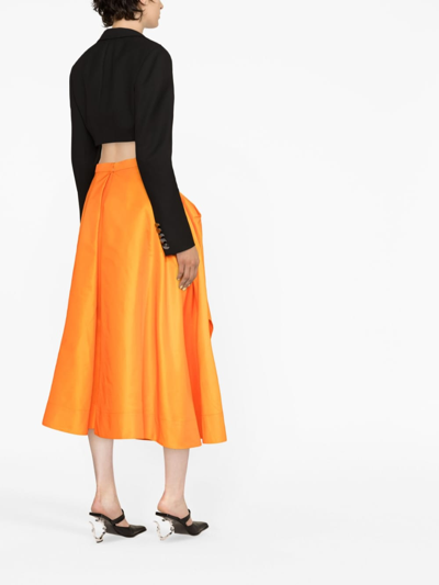 Shop Alexander Mcqueen Synthetic Fibers Skirt In Orange