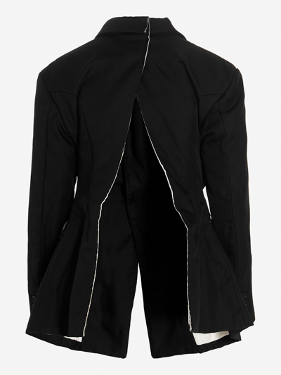 Shop Comme Des Garçons Synthetic Fibers Jacket In Black