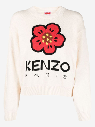 Kenzo Off white Intarsia Sweater ModeSens