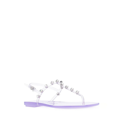 Shop Sergio Rossi Synthetic Fibers Sandals In Purple