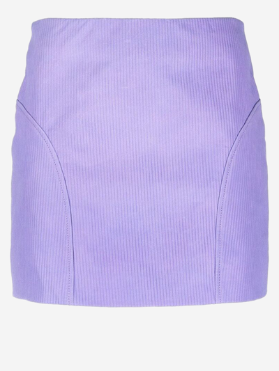 Shop Remain Leather Skirt In Purple