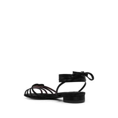 Shop Les Petits Joueurs Fabric Sandals In Black
