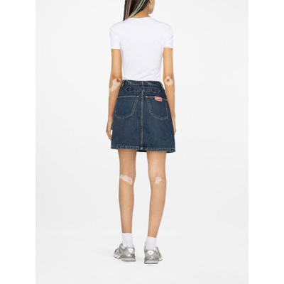 Shop Kenzo Cotton Skirt In Blue