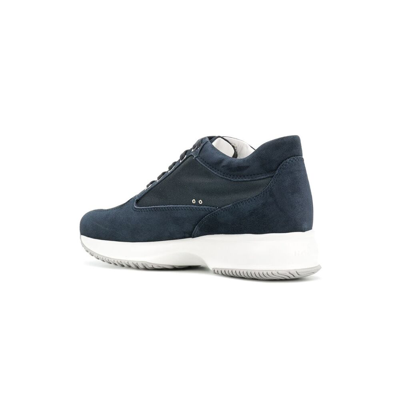 Shop Hogan Leather Sneakers In Blue