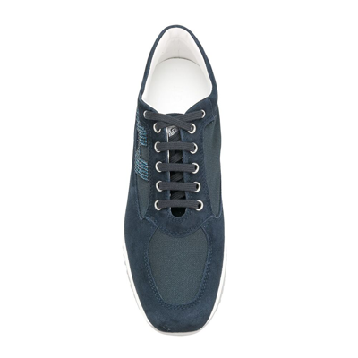 Shop Hogan Leather Sneakers In Blue