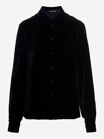 Shop Tom Ford Synthetic Fibers Shirt In Blue