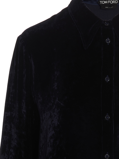 Shop Tom Ford Synthetic Fibers Shirt In Blue