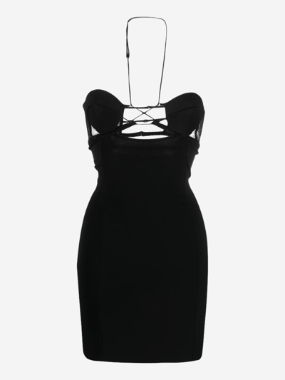Shop Nensi Dojaka Synthetic Fibers Dress In Black