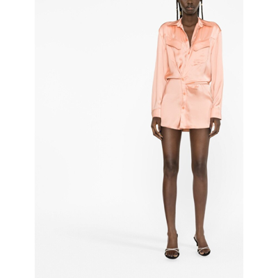 Shop Off-white Synthetic Fibers Dress In Pink
