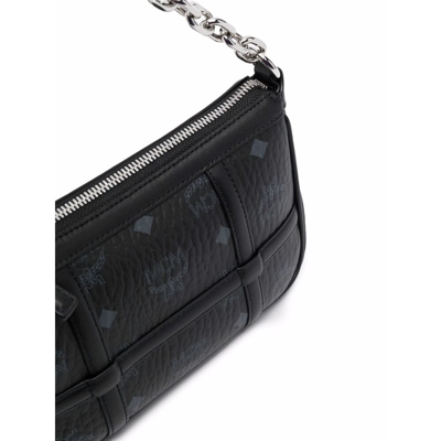 Shop Mcm Eco-friendly Fabric Shoulder Bag In Black