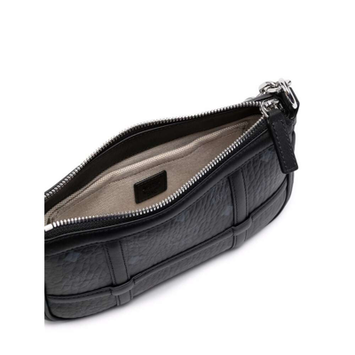 Shop Mcm Eco-friendly Fabric Shoulder Bag In Black