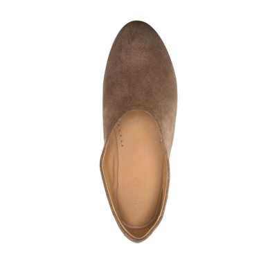 Marsèll Suede Almond-toe Flats In Brown