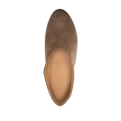 Marsèll Suede Almond-toe Flats In Brown