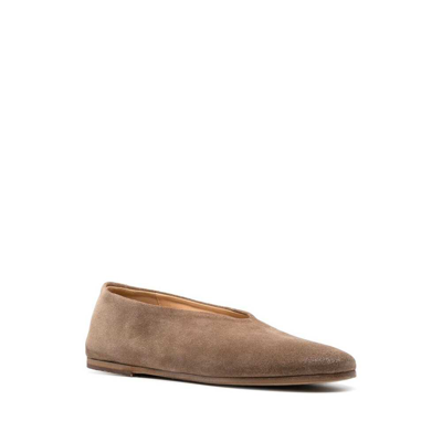 Marsèll Suede Almond-toe Flats In Brown