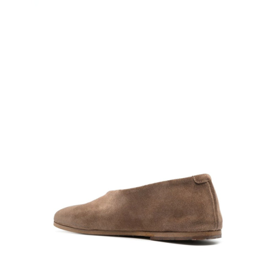 Marsèll Suede Almond-toe Flats In Brown