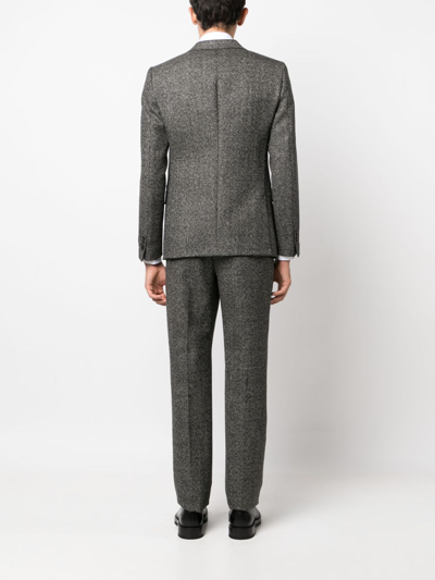 Valentino Tweed Tailored Single-breasted Suit In Grey