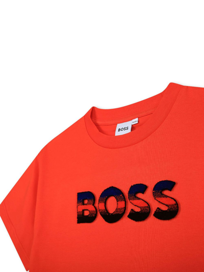 Shop Bosswear Logo-embroidered Cotton T-shirt In Red