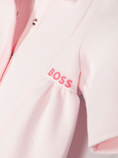 Shop Bosswear Logo-embroidered Polo Dress In Pink