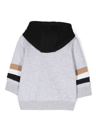 Bosswear Logo-print Zip-fastening Hoodie In Grey