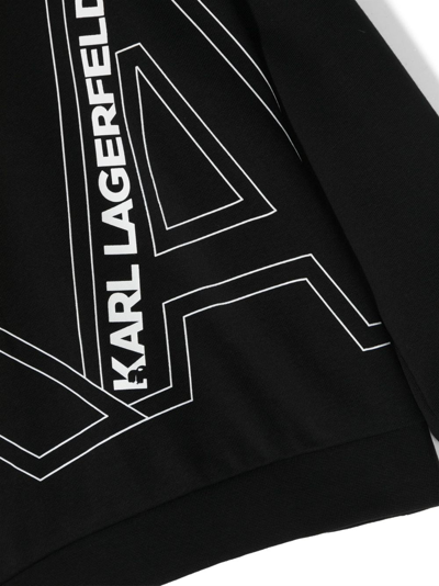 Shop Karl Lagerfeld Karl-print Cotton-blend Hoodie In Black
