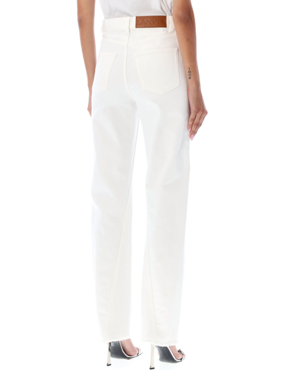 Shop Lanvin Twisted Denim Jeans In White