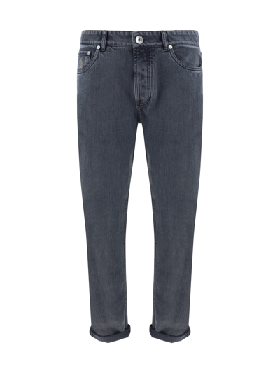 Shop Brunello Cucinelli Jeans In Medium Grey