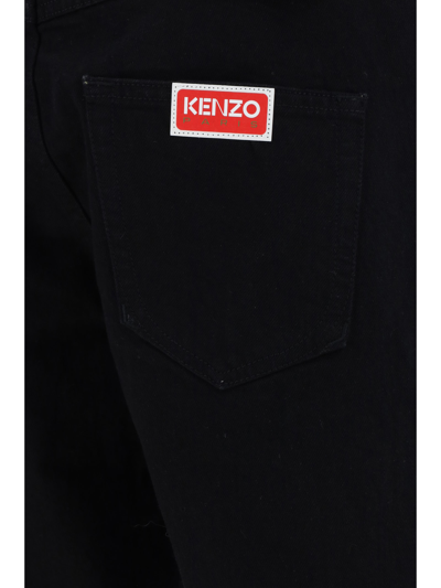 Shop Kenzo Jeans In Rinse Black Denim