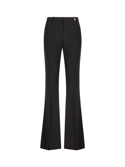 Shop Versace Medusa 95 Flared Stretched Trousers In Black