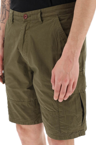 Shop Barbour Cargo Shorts In Ivy Green (green)
