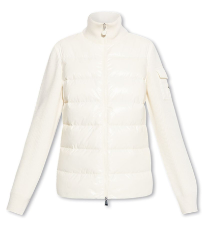 Shop Moncler Padded Cardigan In White