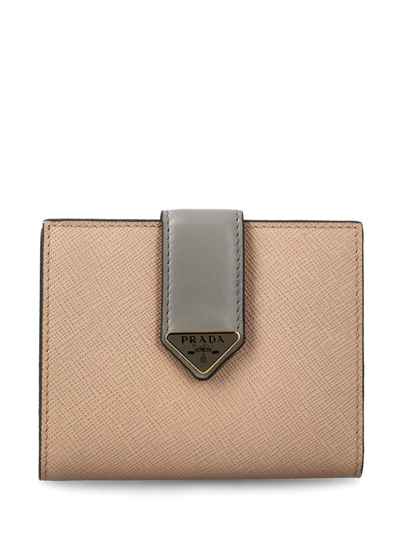 Shop Prada Logo Plaque Small Wallet In Multi