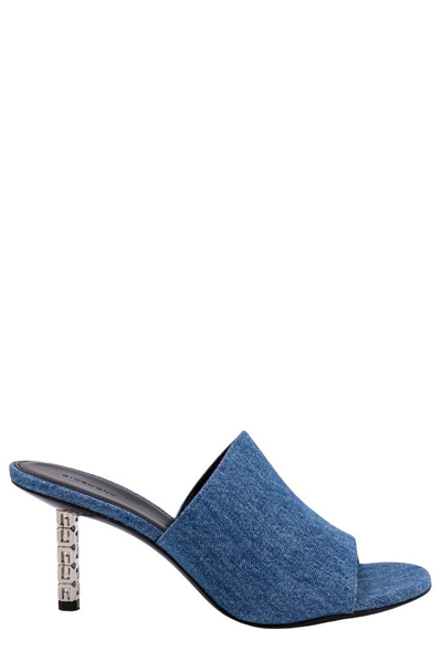 Shop Givenchy G Cube Denim Mules In Blue