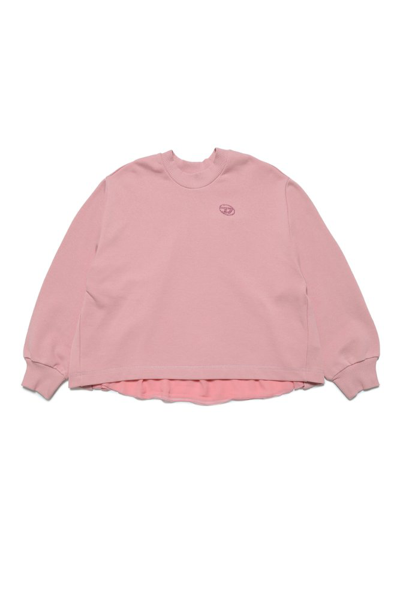 Shop Diesel Kids Sarri Logo Embroidered Sweatshirt In Pink